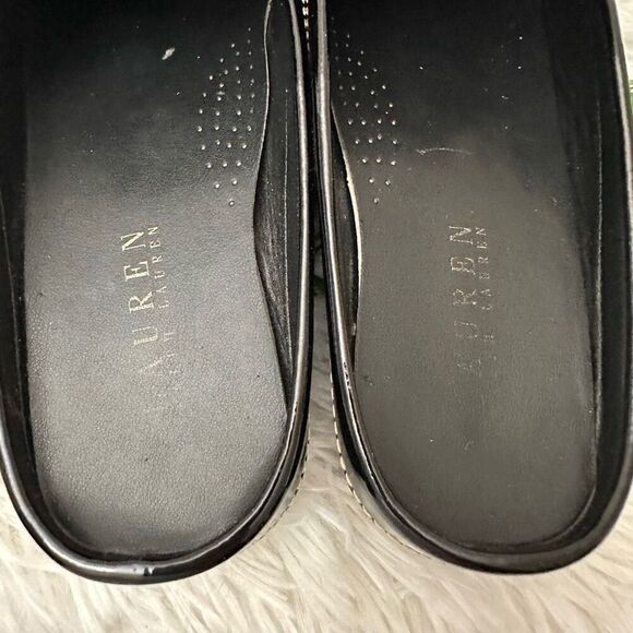 Lauren Ralph Lauren Carlene‎ Square Toe Black Patent Leather Mules sz 7.5B - Picture 7 of 9